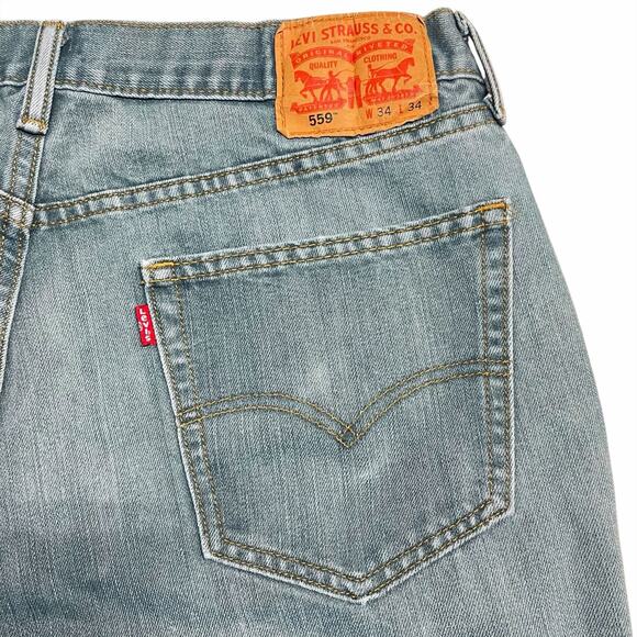 LEVI'S 559 Relaxed Straight Jeans in Faded Gray-Teal Wash Size 34x34 - Picture 5 of 7